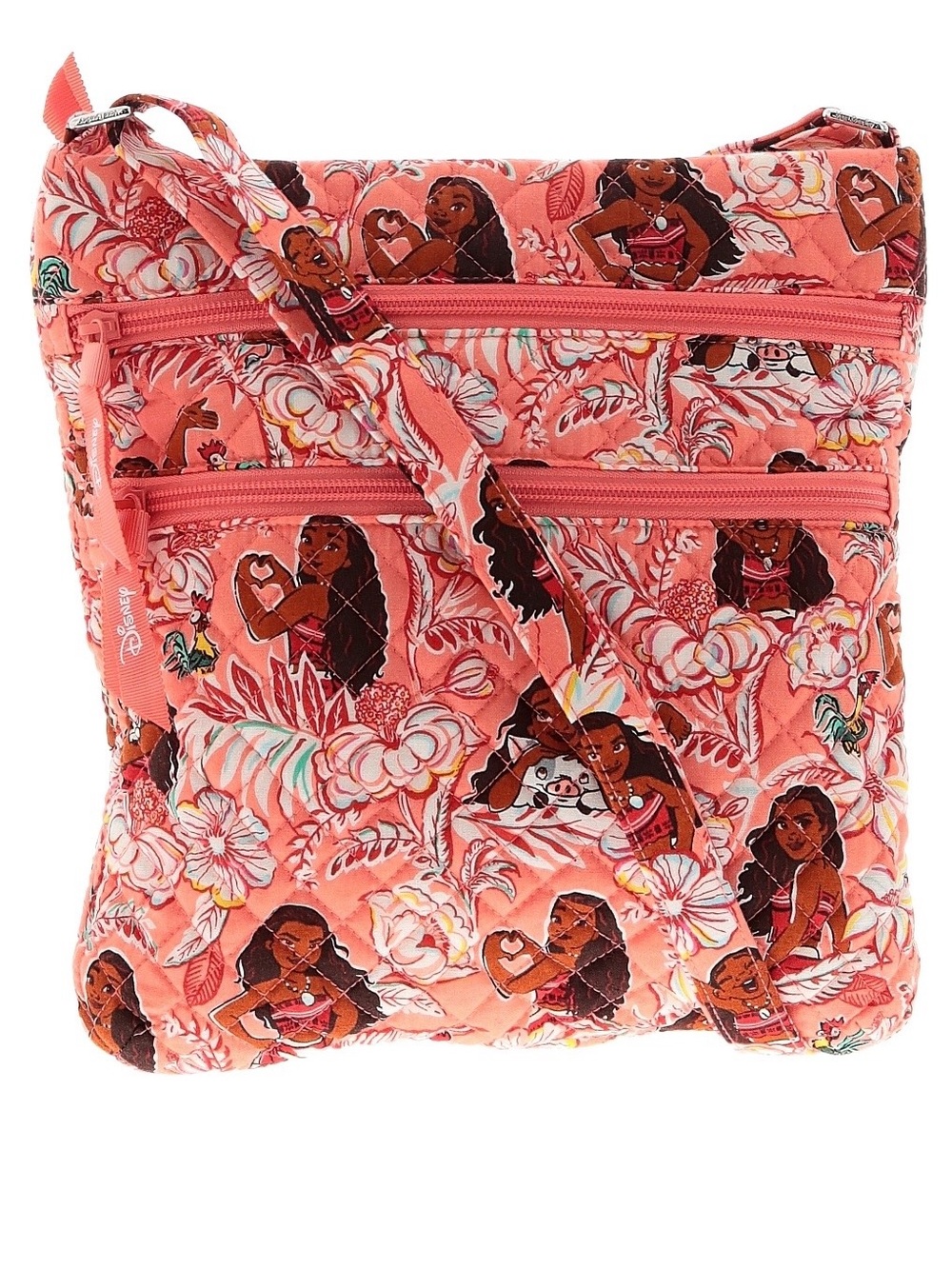 Vera Bradley x Disney Coral Moana Adventure Triple Zip Hipster. NWT